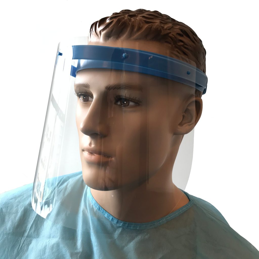 Man wearing Face Shield for protection main