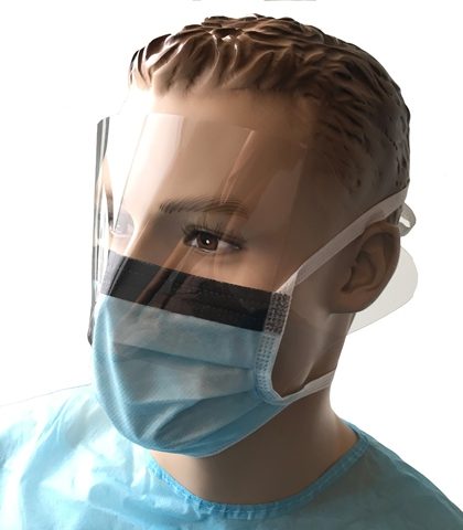 Type IIR Face Masks with Visor Tie-on